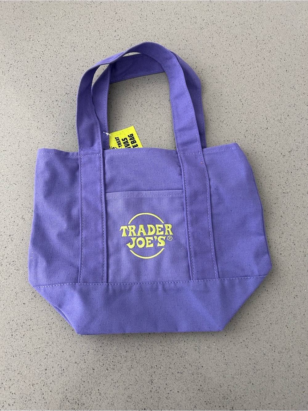 Trader Joe's Canvas Tote Bag in Orange and Purple - Picture 8 of 8